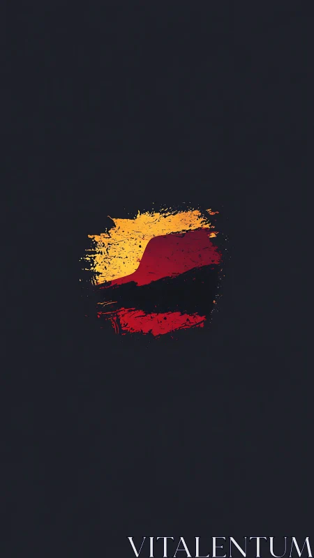 Sunset brush circle glows against deep charcoal void.