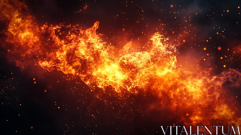 Explosive Fire Burst: Dynamic Combustion with Radiating Particles