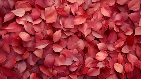 Warm cascade of rosy leaves in a soft autumn embrace.