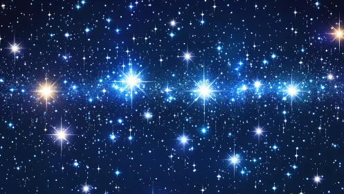 Stellar belt glows across deep indigo night sky field