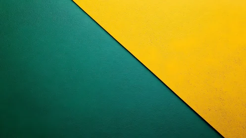 Diagonal duet of yellow and teal in minimalist tension.