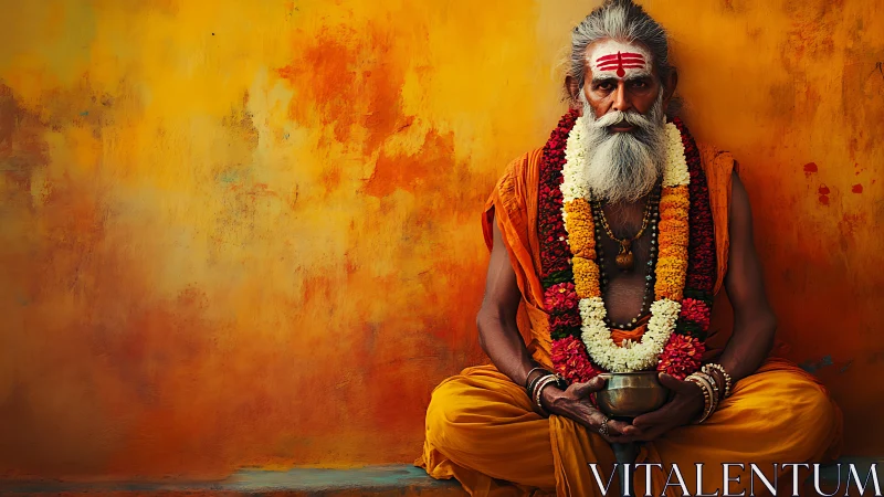 Saffron wall sage in marigold garlands and quiet thunder.