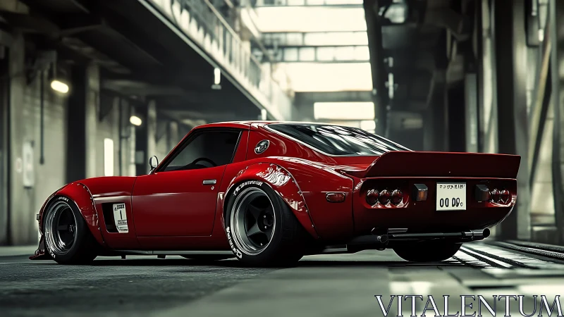 Crimson retro rocket idles low and mean in steel canyons