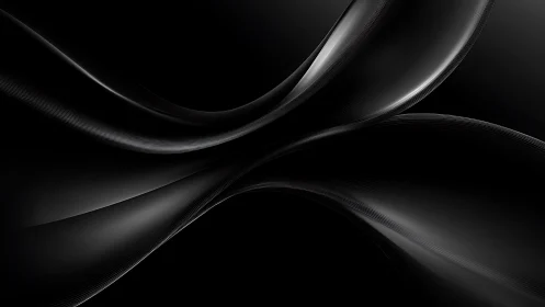 Curved metallic ribbons intersect against a black background
