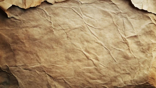 Vintage crumpled kraft paper background with warm tonal depth.