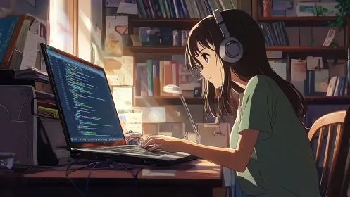 Night-coded melodies with a headphone-wrapped heroine.