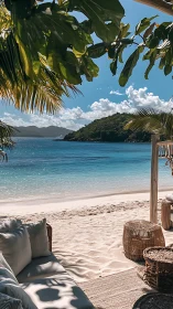 Tropical Coastal Composition: Crystalline Waters with Elevated Viewing Platform