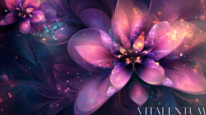 Fractal luminous blossom composition with radiant petal layering.