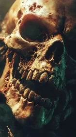 Gleaming skull study glows with eerie cinematic drama