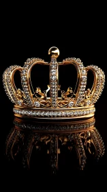 Regal diamond crown rendered in luminous gold detail.