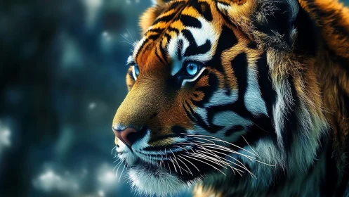 Moonlit tiger sharpens its icy gaze through jungle hush