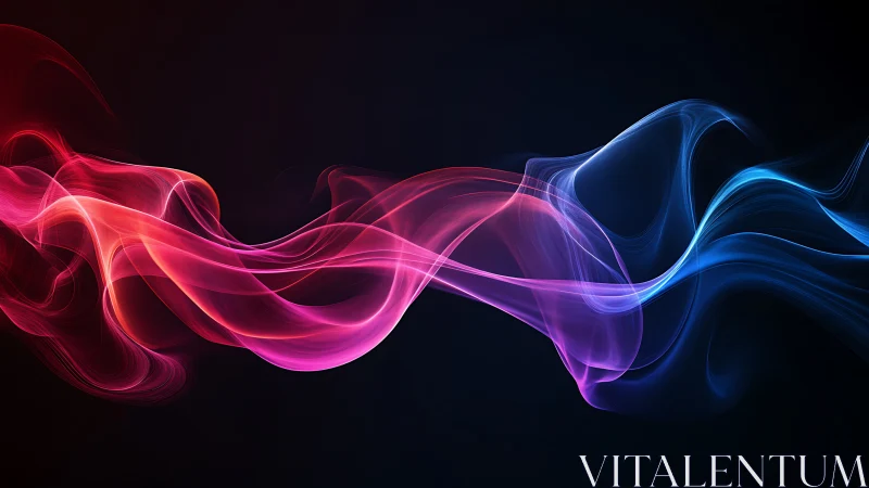 Color gradient light waves curve across dark abstract background
