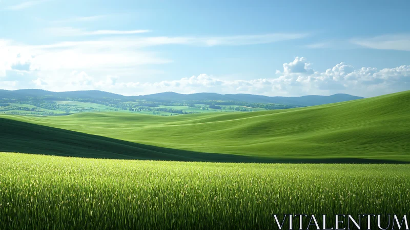 Endless velvet hills roll beneath a wide summer sky.