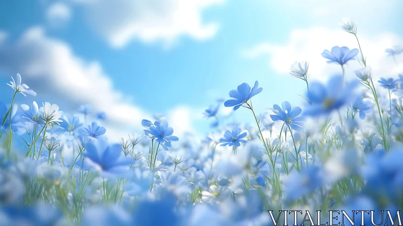 Blue Dreamfield: Where Sky Kisses Wildflowers.