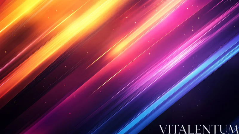 Diagonal luminous light trails in multicolor gradient spectrum