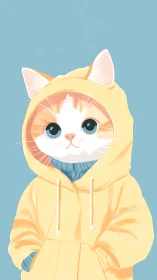 Cozy Cat in Yellow Hoodie.