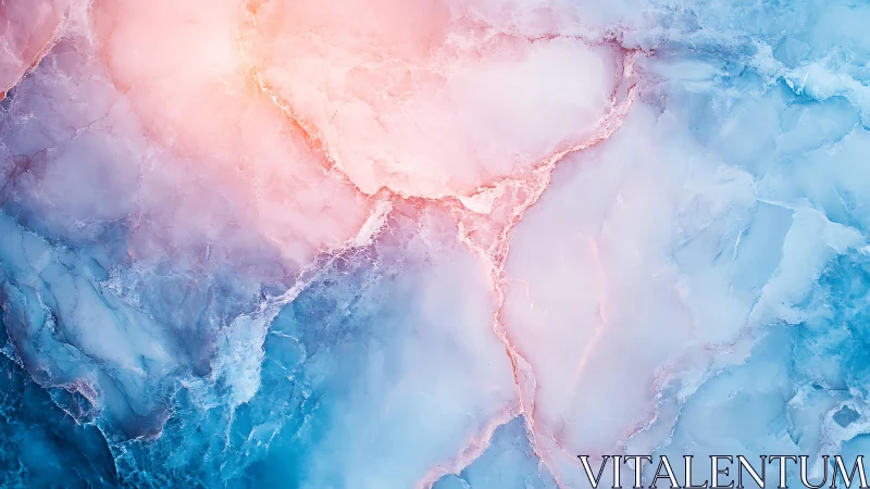 Abstract marble texture with pink and blue gradient lighting.