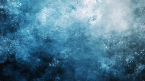Atmospheric Blue Gradient Abstract in Textured Digital Painting.