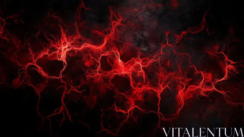Red plasma energy veins on dark textured background.