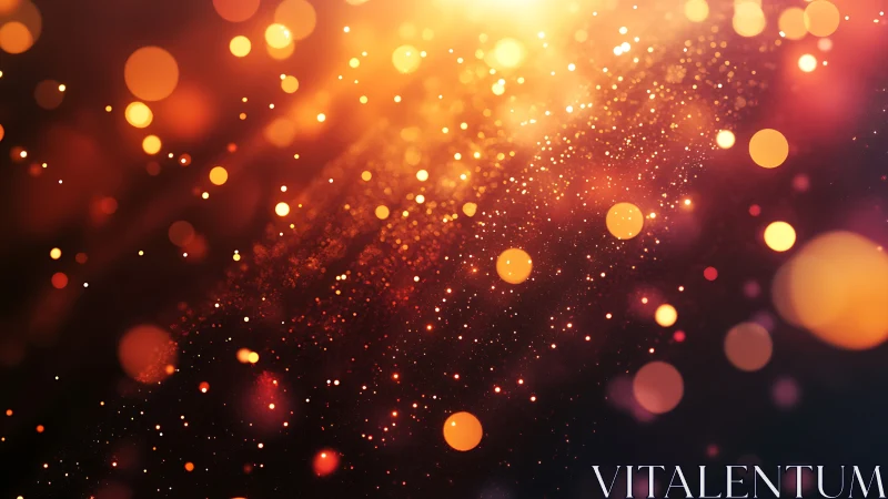 Bokeh particle field with radiative golden light dispersion.