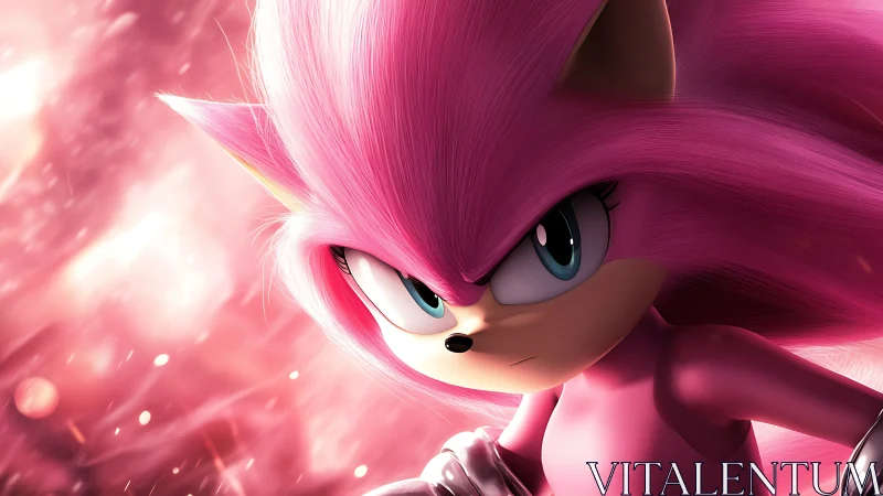 Pink speedster narrows fierce eyes and charges through light