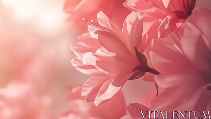 Coral Petals Dance in Luminous Haze