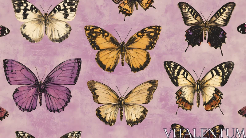Whimsy-winged butterflies drifting across lilac daydreams.