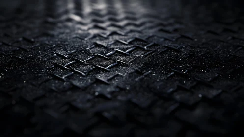 Dark Metallic Textured Surface with Geometric Pattern, Moody Lighting.