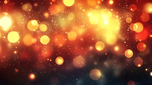 Defocused warm bokeh field shows layered luminous blur gradients