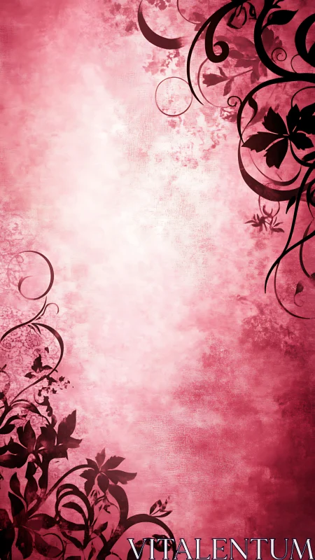 Ornamental Flourishes Against Soft Gradient Pink Canvas.