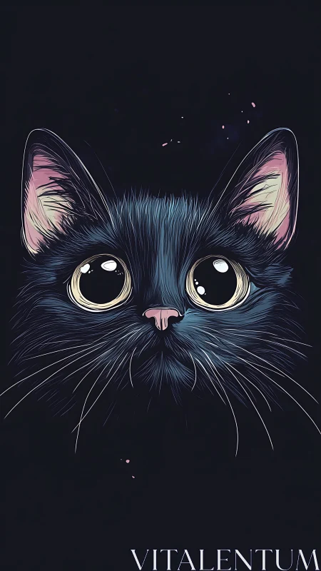 Mesmerizing Feline Portrait with Glowing Eyes.