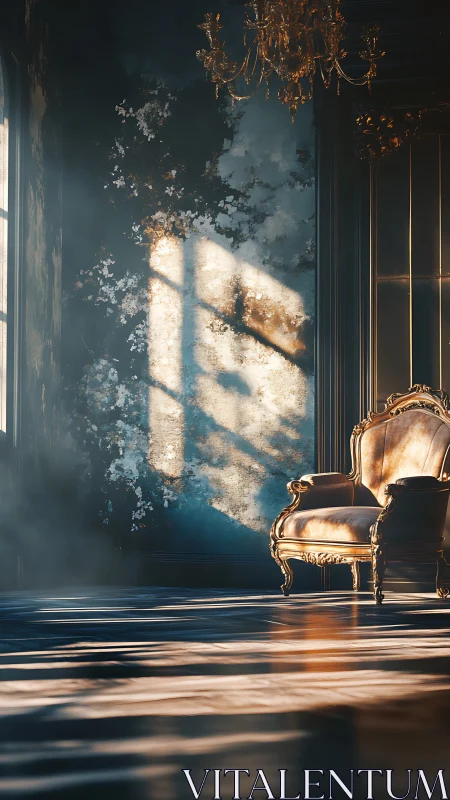 Golden ghost chair bathing in stubborn morning sunlight.