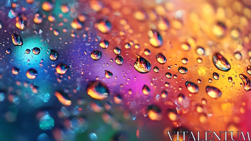 Macro droplet abstraction over prismatic bokeh field.