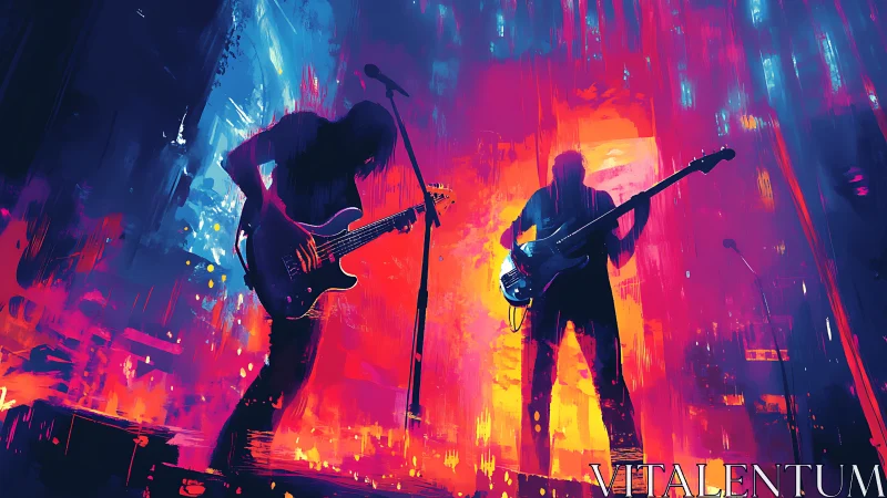 Neon storm guitars ignite a stage of liquid color and noise