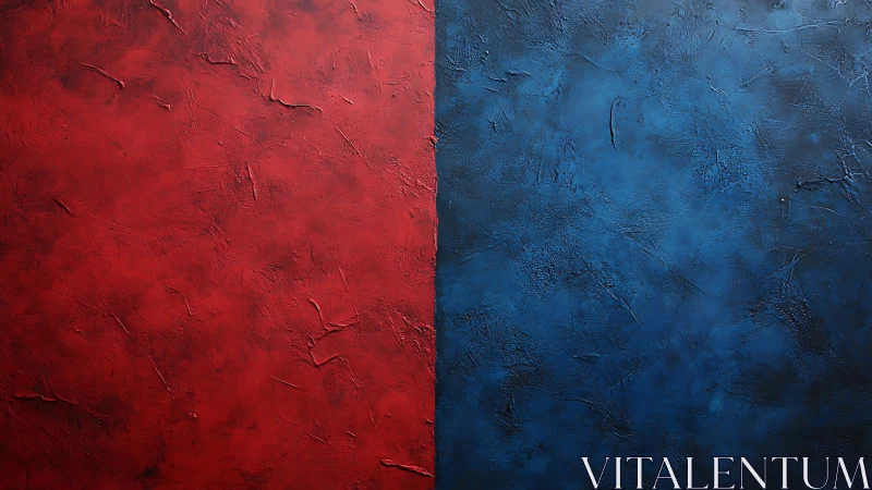 Crimson versus Cobalt, a textured duel of bold silence.