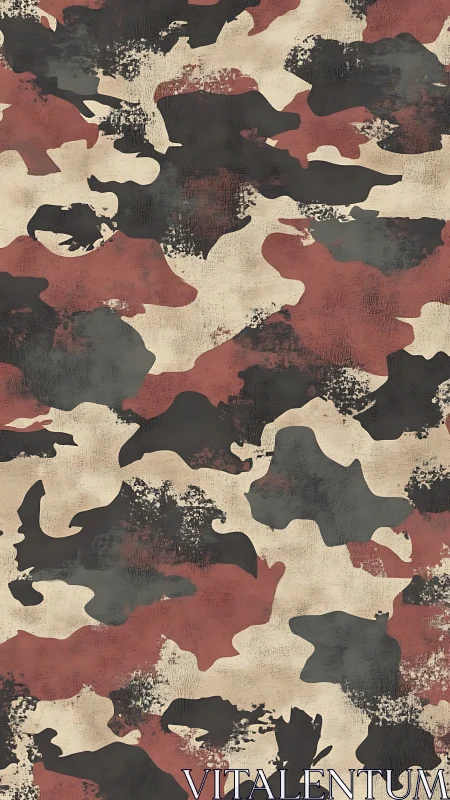 Multicolor camouflage pattern with distressed texture overlay.