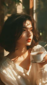 Soft morning portrait with rim lighting and shallow depth of field