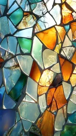 Sunlit stained glass shards glowing in cozy jewel tones.
