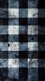 Grunge textured checkered pattern in dark monochrome tones.