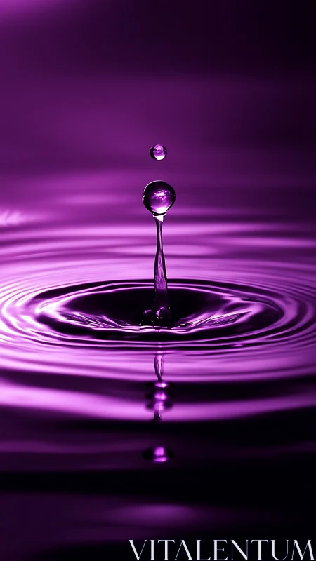 Violet water droplet crowns itself in liquid twilight