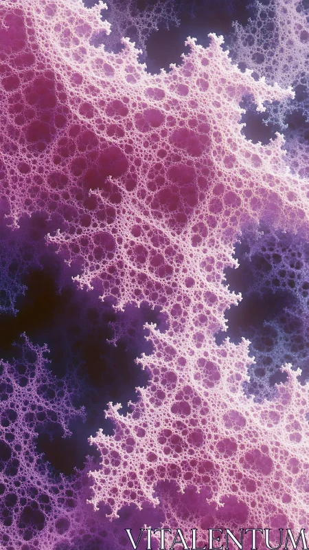 Pink fractal network on dark background in abstract pattern.