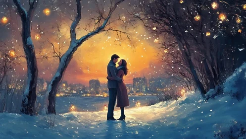 Winter Romance Under Golden Stars.