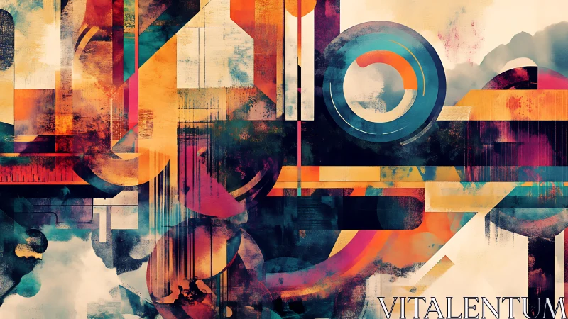 Urban orbits collide in a prismatic abstract skyline dream.