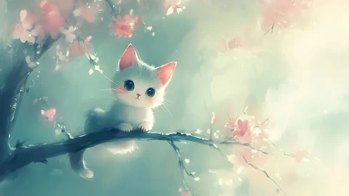 Soft-focus feline character rendered with luminous atmospheric particles and chromatic diffusion eff