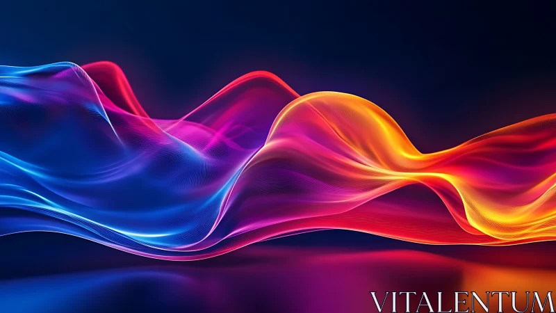 Luminous neon waveforms in flowing abstract ribbons digital.