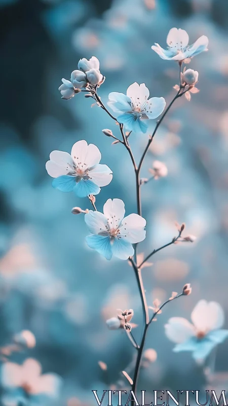 Delicate Blossoms in Soft Blue Light.