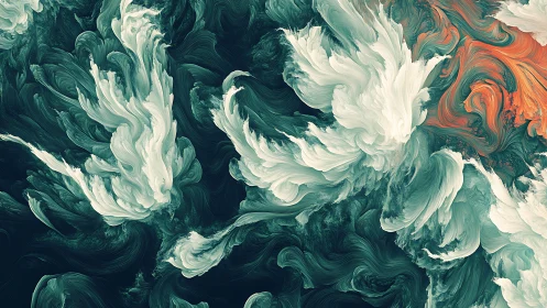 Storm-tossed ink clouds courting a wildfire sunrise.