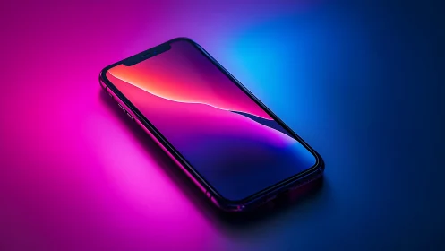 Modern Phone Glows with Vibrant Gradient Energy.