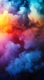 Digital painting of prismatic colored smoke gradient field.