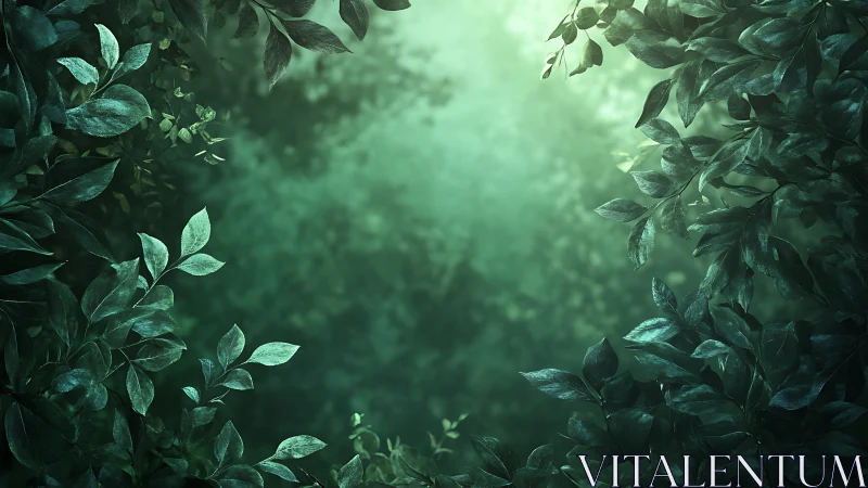 Verdant Forest Canopy With Depth-of-Field Bokeh Composition.